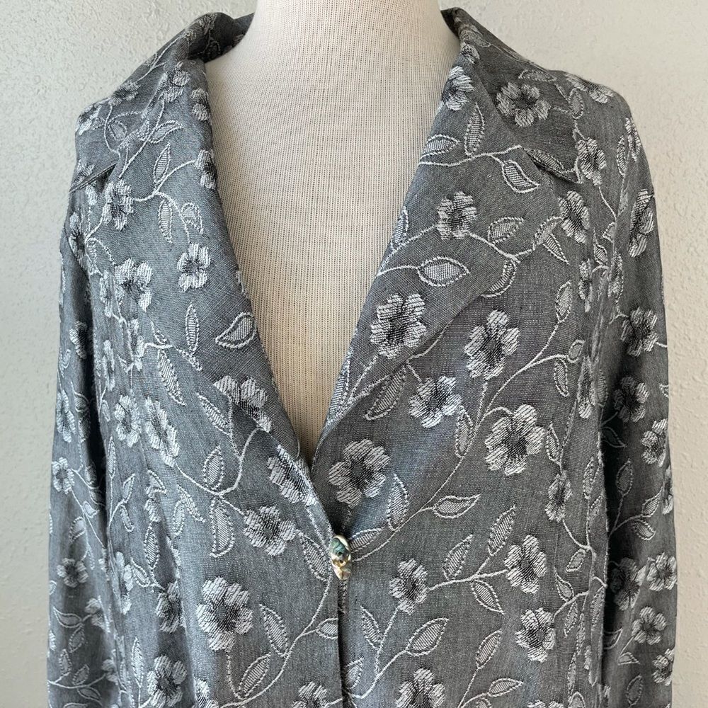 David Dart Linen Blend Button Up Shirt Size L Euc - image 2